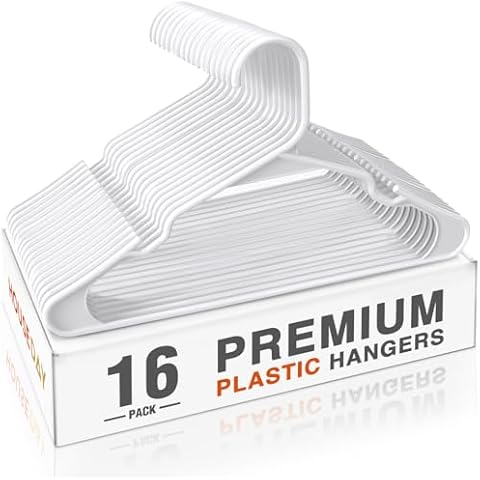 HOUSE DAY 16 Pack Plastic Hangers Cover