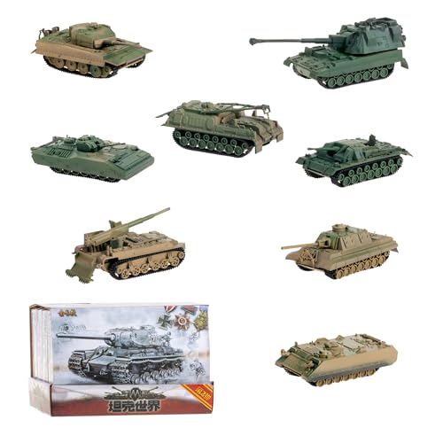 INGWETECH 1:72 Assembly Tank Model Set 8 Pcs Incl. Panzer III, Jagdtiger, AS-90, M12, M113A...