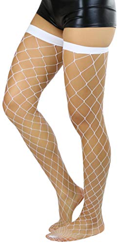 Image of ToBeInStyle Women's Vibrant Large Net Fishnet Thigh High Elastic Nylon Novelty Stockings