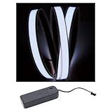 1 Meter El Strip, El Tape + 3v Controller + (White)