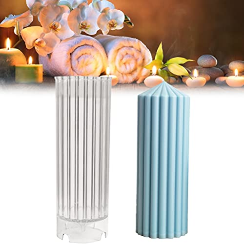 Hidyliu 1pcs Plastic Cylinder Candles Moulds, DIY Geometric Scented Candle Making Mold, Aroma Candle Making Supplies, DIY Casting Mold, Handcraft Ornaments, for DIY Candle Resin