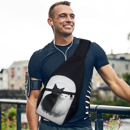 Bolso Bandolera Deportiva para Senderismo con Dos Gatos miniatura 3