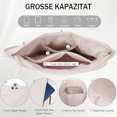 Polyester Crescent Casual Crossbody Bag for Women, Shoulder Tote Handbag Sling Dumpling Purse Bag for Outdoor Travel3