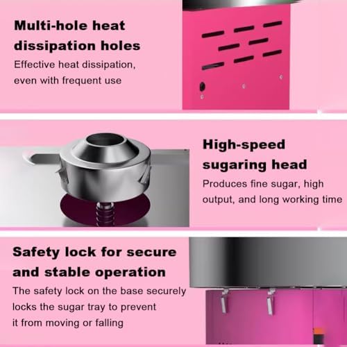 Professional Cotton Candy Machine 1000W - 20" Stainless Steel Bowl with Storage Drawer & Spoon - Ideal for Parties, Carnivals, Events & Festivals