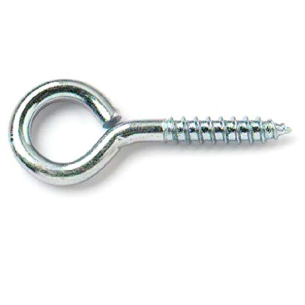 Merriway BH06521 (10 Pcs) Screw-In Eye BZP Steel 100 x 7.5 mm - Pack of 10 Pieces, Silver Tone