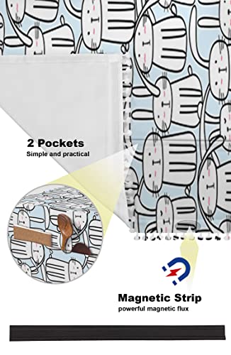 Easter Day Microwave Oven Dustproof Cover, Refrigerator Washing Machine Protective Cover Microwave Dustproof Cloth Cover With Storage Pockets 28"X67" - Happy Rabbit Bunny Cartoon Design #TOP5