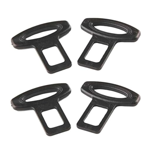 Safety Seat Belt Buckle Alarm Stopper Clip Carbon Fibre Universal Car Seat Belt Clamp Black 4 Pack