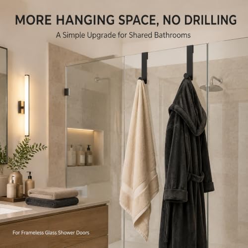 Fenas 7.5 Inch Shower Door Hooks, Towel Hooks for Frameless Glass Door - image 5