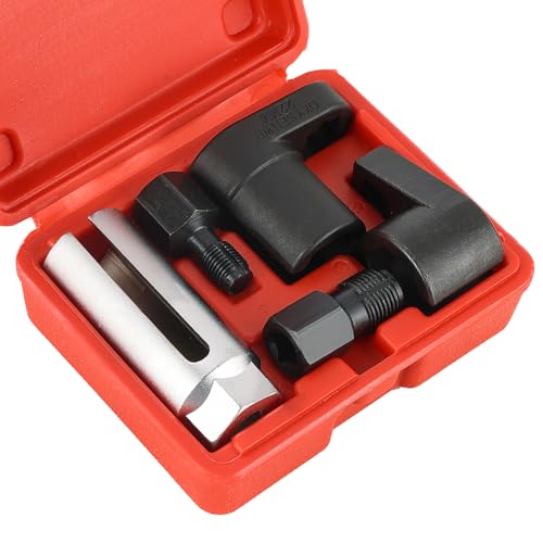 DASBET O2センサーソケット 5点セット 酸素センサー脱着工具 オフセットレンチ付き 車用 (赤)