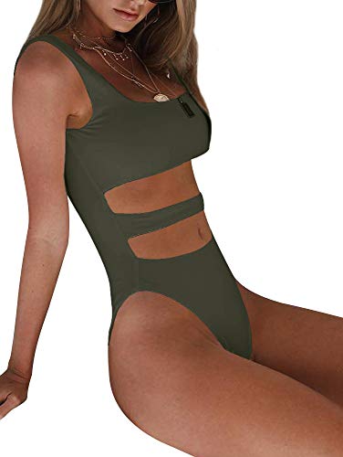 Image of BEAGIMEG Women's Tank Top Cut Out Sleeveless Bodice Bodysuit | Party Clubwear