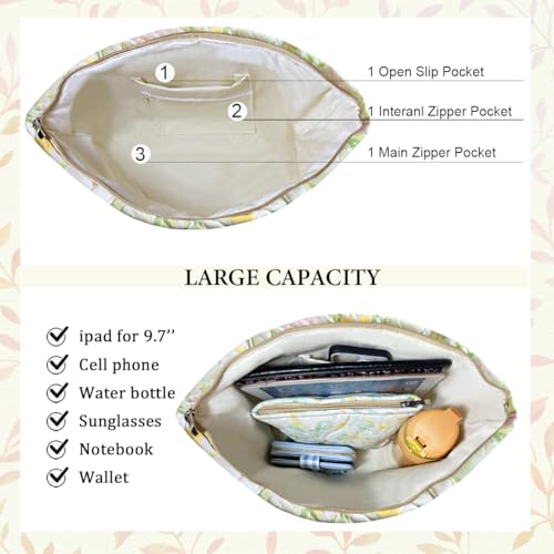 Image of Sunwel Fashion Top Zipper Floral Quilted Bag Small Tote Bag for Women