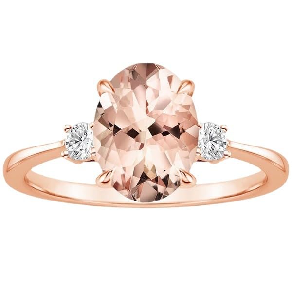 Bague Morganite plaqué or rose 18 carats strass Feng Shui femmes 7