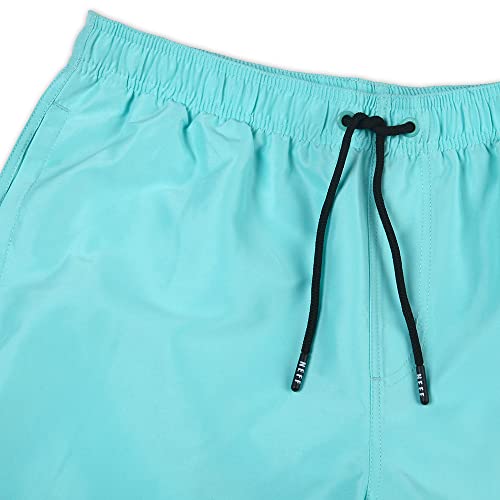 Neff Men's Standard 9" Quick Dry Swim Trunks With Lining, Aqua Blue, Small #TOP2
