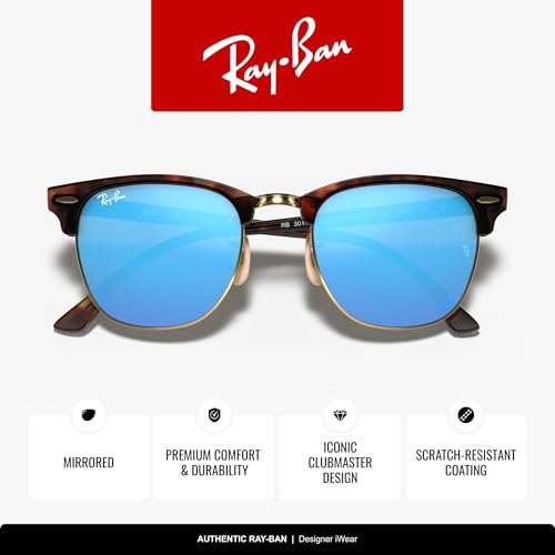 Image of Ray-Ban RB3016 Clubmaster Classic Square Sunglasses for Men for Women