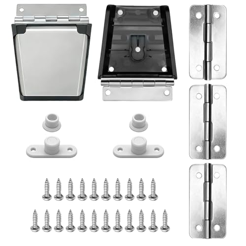 Jexobox Complete Hinges & Latch Replacement Kit for Igloo Coolers - Stainless Steel & ABS Parts with High-Strength Screws Fits 25-165 Quart Models