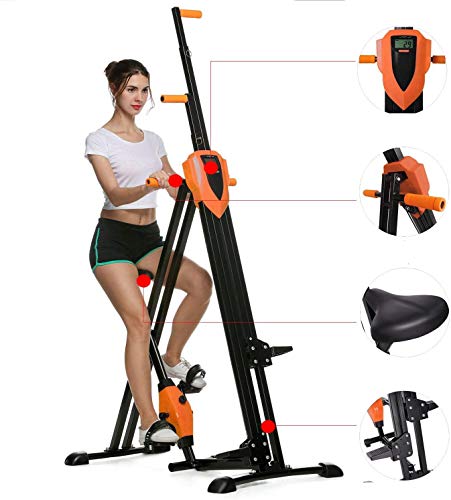 Steel Alloy Stair Climber Machine, Folding 2 in 1 Climbing Stepper Home Gym，