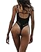 FIYOTE Women Hollow Out Lace One Piece Shaper Bodysuit Teddy Lingerie Party Casual(S, Black)