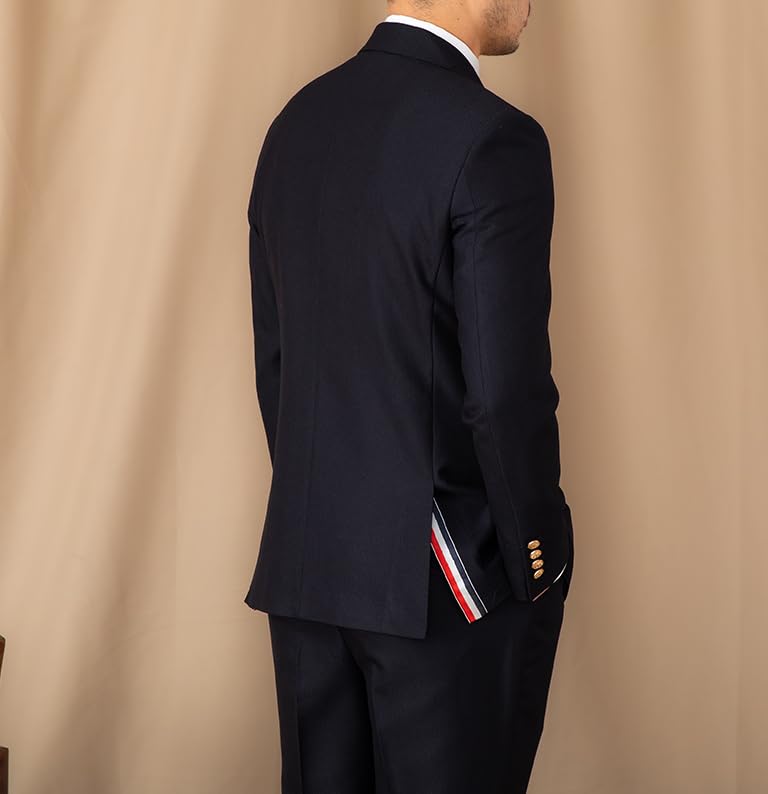 Mens Suit 2 Piece Double Breasted Peak Lapel Suit Men Slim Fit Suit Blazer Pants Wedding Prom Suit for Men4