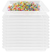 12 Pack Plastic Art Trays,Stackable Craft Trays,Organizer Activity Tray,Serving Tray for School,Home,Painting,Beads,DIY Projects Clear