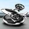 Niceminiwall Solar Car Air Freshener Aromatherapy Diffuser with Rotating Helicopter Design, Alloy Construction, Natural Essential Oils for Pleasant Fragrance, Solar Powered(Silver) #3