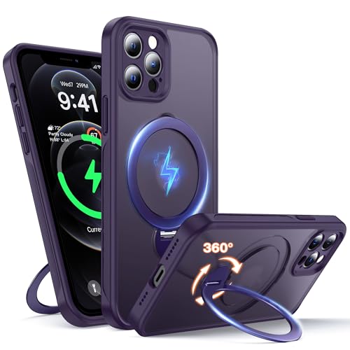 Coque iPhone 12 Pro Max MagSafe avec support rotatif 360 et protection caméra