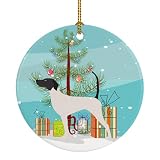 Caroline's Treasures English Pointer Merry Christmas Tree Ceramic Ornament Christmas Tree Hanging Decorations for Home Christmas Holiday, Party, Gift, 3 in, Multicolor