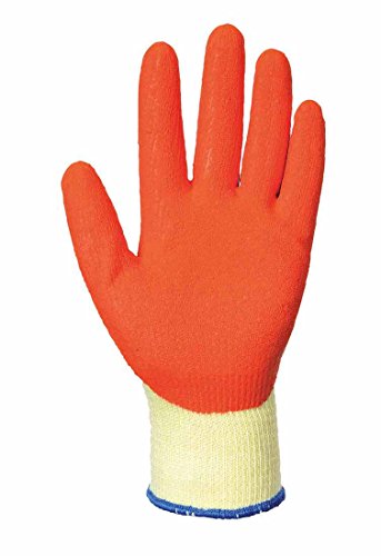 Portwest - Grip Latex Palm Dipped Gripper Gloves (3 Pair Pack) - Orange - X-Large