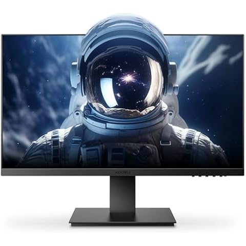 KOORUI 24-inch Computer Monitor Full HD 1920 x 1080p VA Display 3000:1 Contrast Ratio with HDMI, VGA, Frameless, 75 x 75 mm VESA Mountable, Ergonomic Tilt, Black Cover