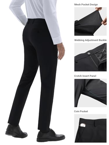 Mens Dress Pants, Men's High Stretch Iron Free Classic Pants Lightweight Breathable Pant for Golf Work Business2