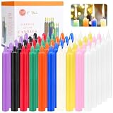 100 Bougies Coniques, Bougies Petit Dripless, 1,27 x 10 cm, 10 couleurs...