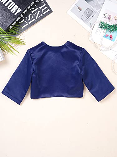 Kids Girl Bridesmaid Satin Short Jacket Shrug Cropped Cardigan Flower Girl Dress Communion Bolero4