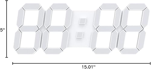 Vista 18 de EDUP HOME - Reloj despertador de escritorio digital 3D con luz Led de 9.7 pulgadas, control remoto, brillo automático y ajustable, muestra el tiempo