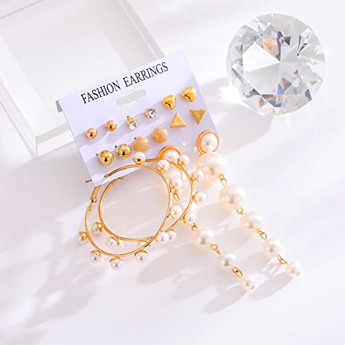 29 Pairs Assorted Multiple Stud Earrings Set For Women Girls Simple Hoop Earring Set Girl's Jewelry… (E1060-1) #TOP6