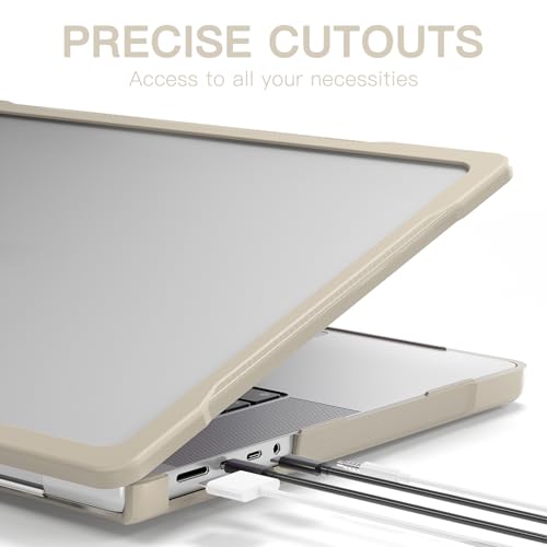 Funda MacBook Air 13 antihuellas con doble capa rígida de plástico resistente caqui 3