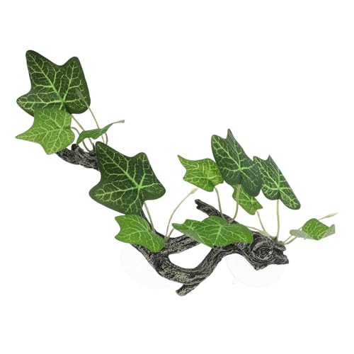 Parliky Realistic Reptile Terrarium Plant Decoration Faux Resin Climbing Decor for Amphibian Habitat for Lizards Geckos and Frogs Durable and Versatile Reptile Supply