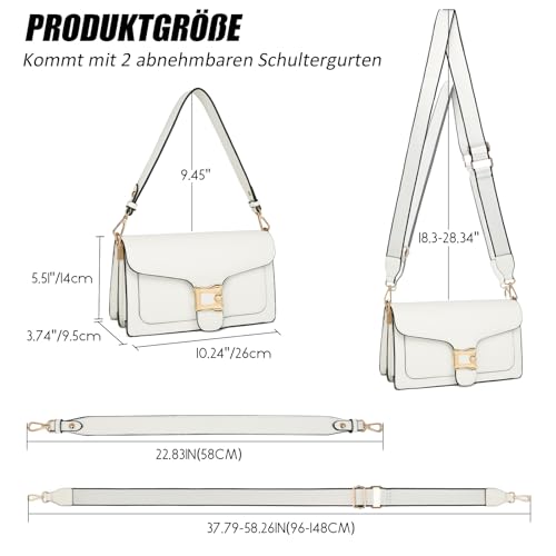 Travistar Trendy crossbodytassen voor dames, kleine crossbody-portemonnee, schoudertas, lederen handtas, avondclutch met 2 riemen - Afbeelding 6