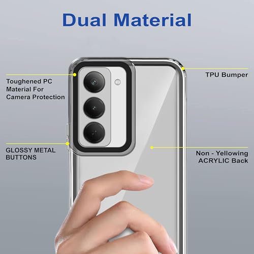 Image of Zapcase Back Case Cover for Realme P3x 5G | Compatible for Realme P3x 5G Back Cover | Case Cover with Camera Protection | (TPU + PC | Translucent Black)
