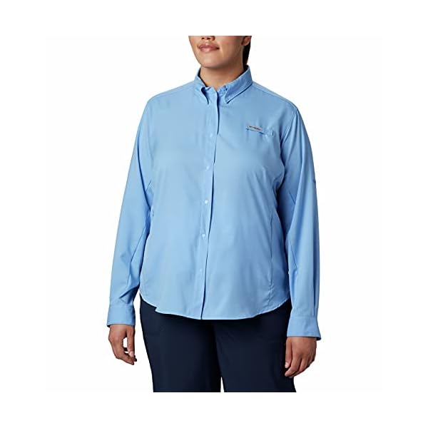 Columbia-Womens-PFG-Tamiami-II-UPF-40-Long-Sleeve-Fishing-Shirt Columbia Women's Tamiami II Long Sleeve Shirt, White Cap(blue), X-Large