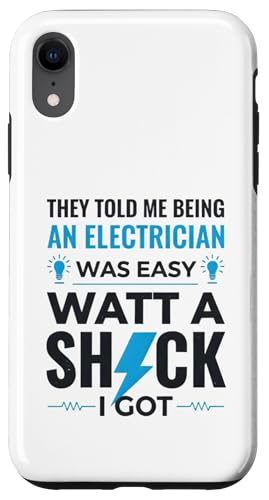Electrician Funny Watt A Shock ���p �v���[���g T�V���c �X�}�z�P�[�X iPhone XR �p