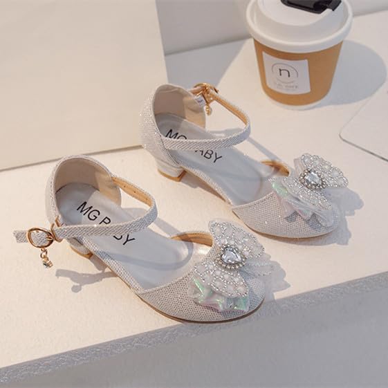 Little Girls Princess Dress Shoes with Bowknot Low Heel Party Wedding Sandals Buckle Outdoor Sandals3