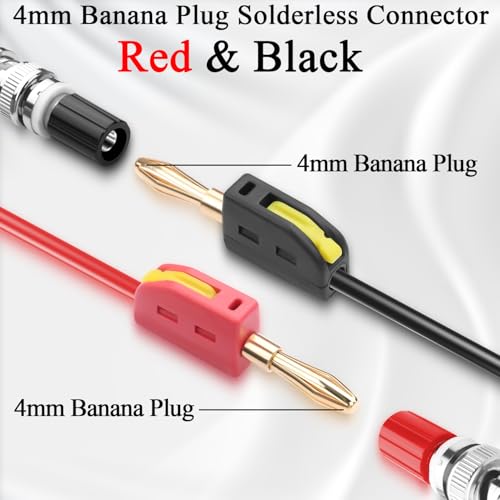 QIANRENON Conector Banana 4mm Solderless 32A Rojo y Negro miniatura 2