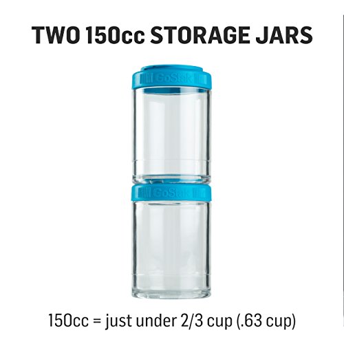 Image of Blender Bottle Food Containers GoStak Twist n' Lock Storage Jars, 150cc 2-Pak, Black (C00308)