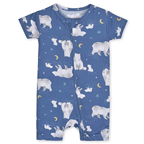 Image of Gerber Unisex Baby Buttery Soft Short Sleeve Romper with Viscose Made from Eucalyptus