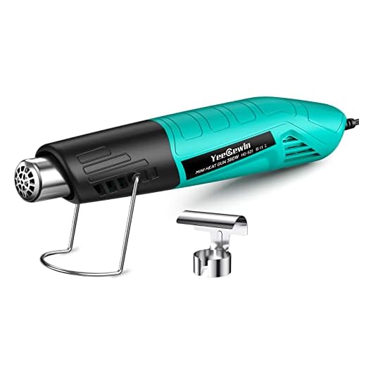Yeegewin Heat Gun, 380W Fast Heat Mini Hot Air Gun with 2-Temp Settings 480°F~850°F(249°C-455°C) Overload Protection Reflector Nozzle, 4.9Ft Long Cable for Shrink Wrap,Vinyl, Crafts, Epoxy Resin