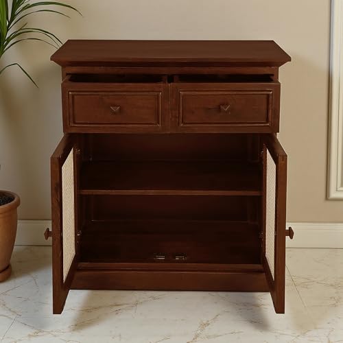 Image of The Attic Ardenwood Classic Cane Door Sideboard, Wooden Sideboard Cabinet, Cane Door Sideboard, Honey Cane