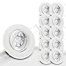 Produktbild trendlights24 Decora LED Einbaustrahler 230V Weiß rund dimmbar, 10er Set Spots 7W GU10 Warmweiß, Decken Einbauleuchte 68 mm, schwenkbar