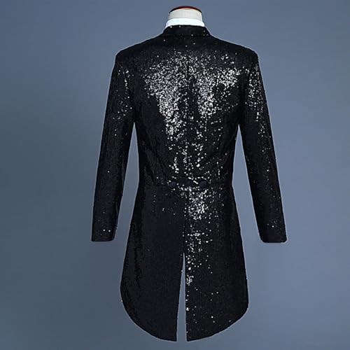 Mens Sequin Tailcoat Swallowtail Suit Jacket Slim Fit Tailcoat Dress Coat Dinner Party Wedding Blazer Tuxedo Jacket Show Tux2