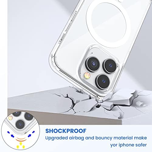 leChivée Magnetic Crystal Clear Designed for iPhone 14 Pro Case Compatible With MagSafe, Drop Protection Anti-Yellow Scratch Resistant Hard Back Slim Thin Phone Cover Case for iPhone 14 Pro 6.1