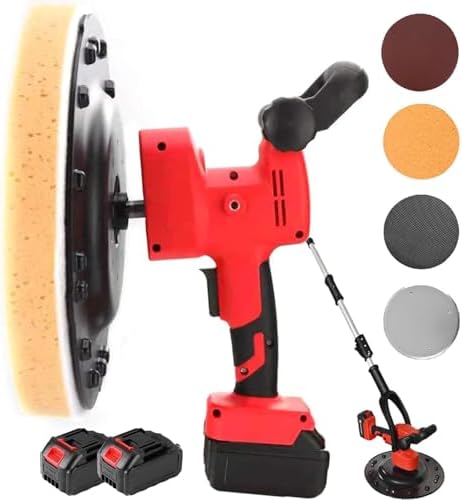 Electric Concrete Trowel Machine - 6 Speed Handheld Grinder with Extension Rod for Gypsum, Mortar, Cement & Putty - Lightweight, Durable, Battery-Powered Tool