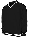 BCPOLO Men's V Neck Golf Wind Shirt Athletic Windbreaker V Neck Shirt Black XL